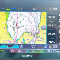 All those green marks on my chartplotter are anchored ships I'm boating past.