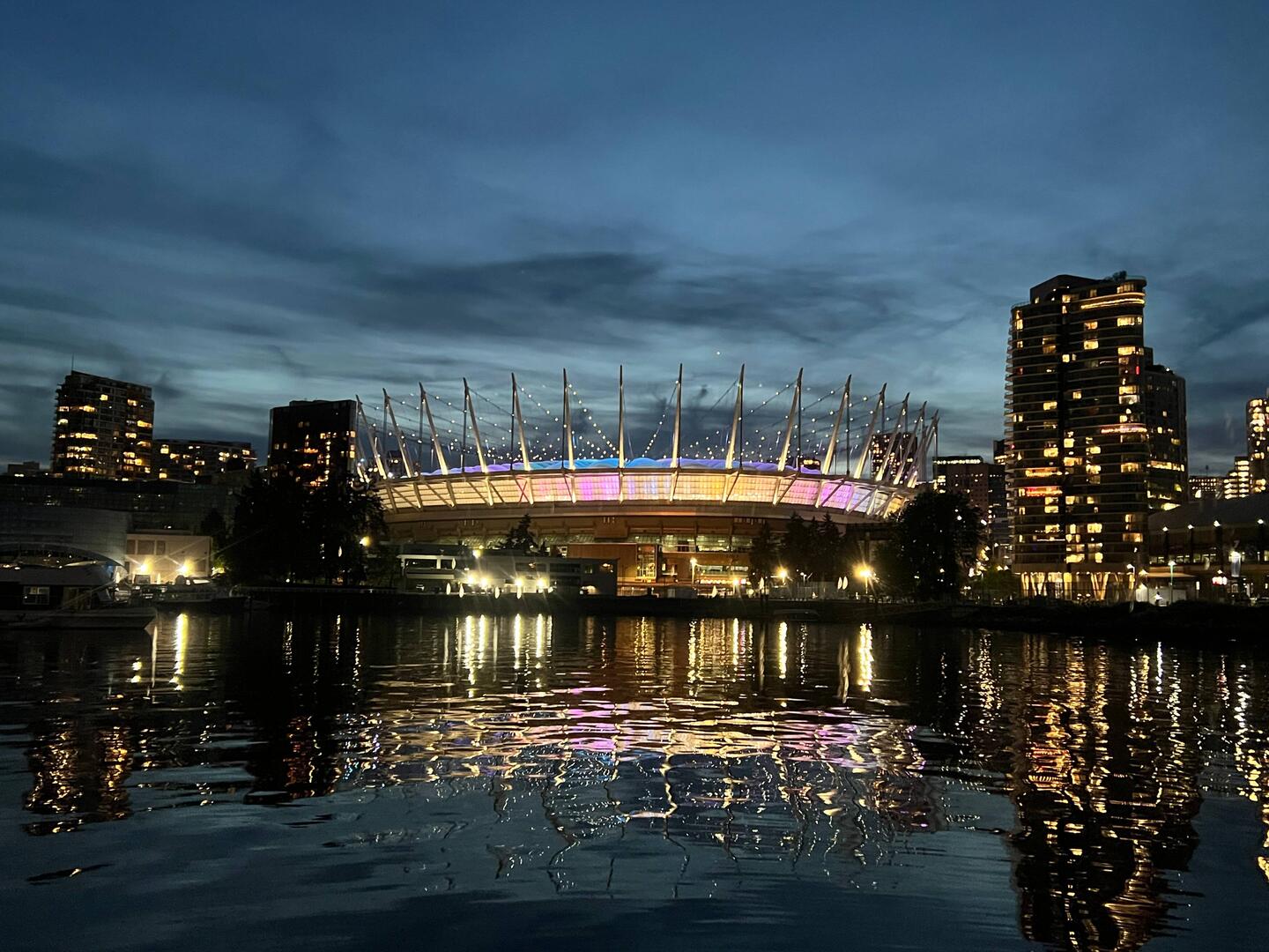 Rogers Arena at night