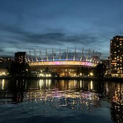 Rogers Arena at night