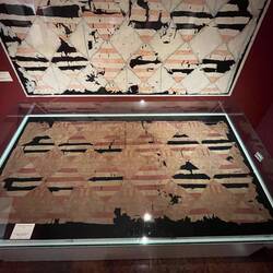 14th century silk textile with the Angevin coat of arms, found in a well in the castle grounds
