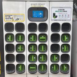 Die Batterie-Austausch-Ladestation für Kurier-Elektrorollefahrer.