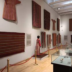 A wall of textiles in the textile museum