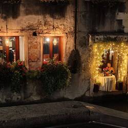 Local Venice restaurant at night