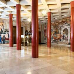 College Hall w/frescoes depicting the university's political history — Palazzo del Bo.