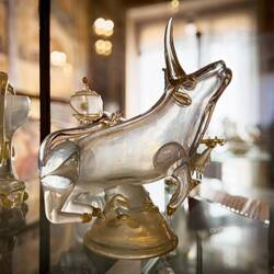 Glass ox — symbol of the university — from the Carlo Scarpa glass collection — Palazzo del Bo.