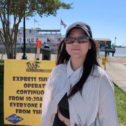 Waiting for the shuttle direct to the racetrack
