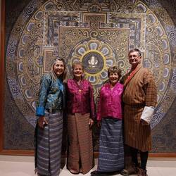 Kim, Cindy, Anna, and me in front of a mandala in the hotel lobby.
