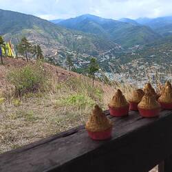 Cone stupas (with prayers inserted) on our hike.
