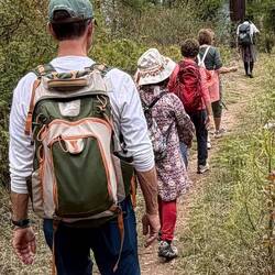 Hiking on the trail.