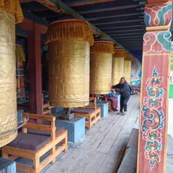 Giant prayer wheels at National Monument Chorten