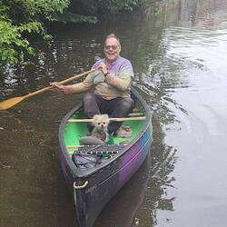 Leo loved sitting in his little trug and going on an adventure with his Dad