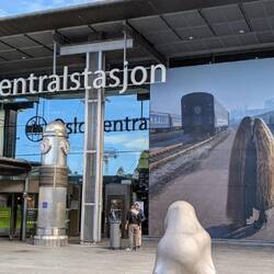 Der Eingang zum Osloer Hauptbahnhof