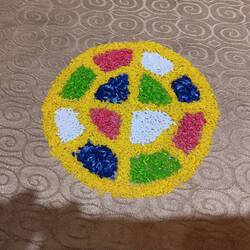 This is the mandala made by Anna, Kim, Cindy, and me at our hotel in Punakha.