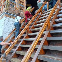 Steep steps to enter the Dzong (fortress)