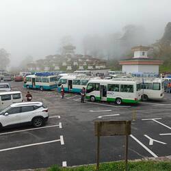 We were the first vehicle to park at Dochala Pass today. 30 minutes later it looked like this.