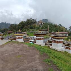 The memorial and temple at Dochala Pass, approx. 10,000 ft.