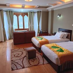 Our room at the Hotel Green Resort. Nice view looking out over the valley.
