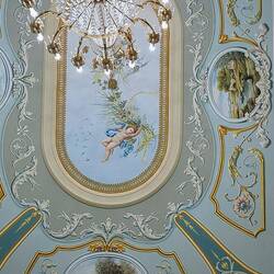 Ceiling fresco at the villa