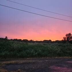 Sonnenuntergang vom Stellplatz aus