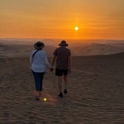 Sunset on the sand dunes