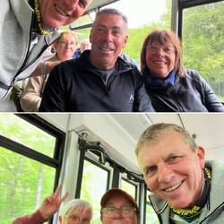 Dans le "train" panoramique avec Sylvie, Sylvie, Hubert et Daniel, mayennais de la ville de Mayenne