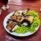 Aubergine mit Wallnusscreme