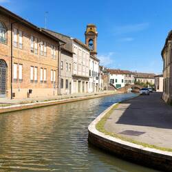 Canal view on our way to the hotel — Comacchio, Italy.