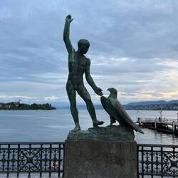 Zürich Bürkliplatz - Blick auf den See