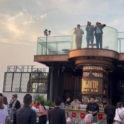 First stop: rooftop drinks