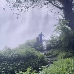 Bill took this video of Mike goofing around in the Falls spray