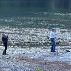 Bill and Mike taking pictures of Chatterbox Falls