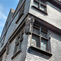 Interesting gargoyles adorning the windows