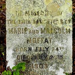 The twins' gravestone