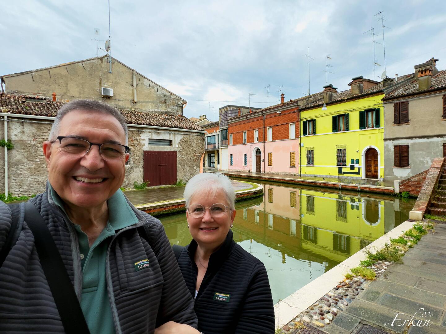 Overcast skies + calm with no wind = no-glare reflections — Comacchio, Italy.