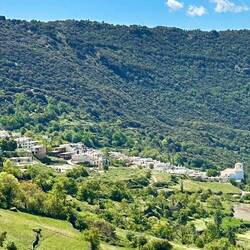 Bubión. Our house is a few blocks beyond the church at the bottom of the village.