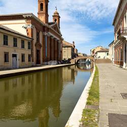 The former l'Ospedale degli Infermi (building w/the 2 towers) now houses the Museo Delta Antico
