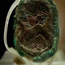 Matrix for cameo in 2-colored glass; 7th century AD ... from the workshop finds.