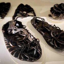 Leather sandals that have survived centuries — Museo Delta Antico.