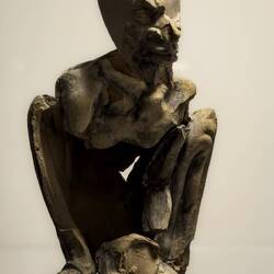 Terracotta grotesque from the Valle Ponti shipwreck — Museo Delta Antico.