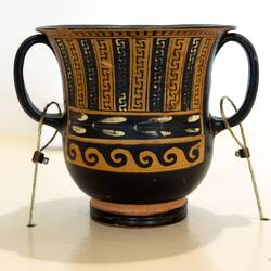 5th century BC drinking cup at the touch & feel bench ... and I got to hold it!