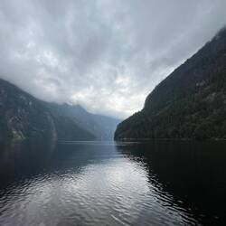 Looking down Princess Louisa Inlet from the boat dock.