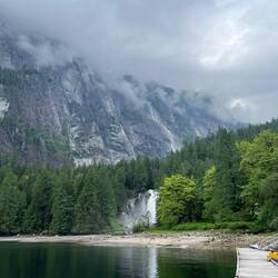 Chatterbox Falls. Low clouds today.