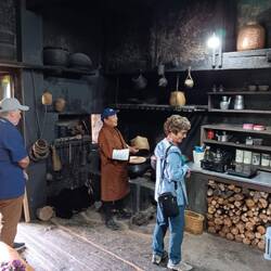 Touring the kitchen area of the house