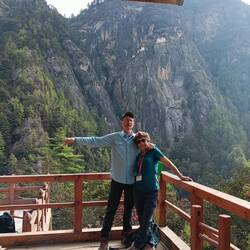 On the cafeteria deck. Tiger's Nest above us.