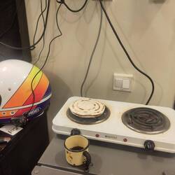 Preparing breakfast in one of the cheaper hotels
