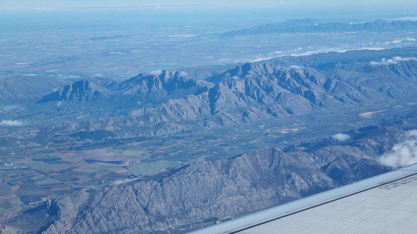 Mountains near Cape Town. Its very lumpy hereabouts.