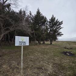 A total fire ban sign... with signs of fires lol
