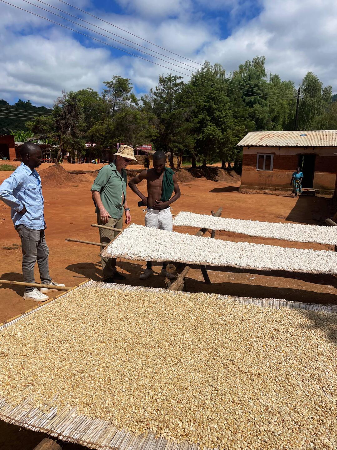Checking out the msina and maize drying