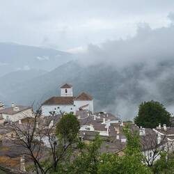 Returning to Bubión - our only walk in the rain in 62 days!
