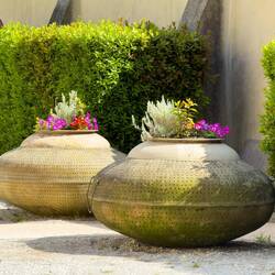 Fiberglass eel pots/traps now serve as planters — Manifattura dei Marinati.